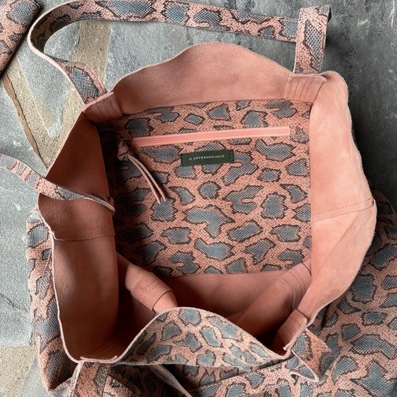 Anthropologie- Snake Leather Tote - Picture 5 of 12